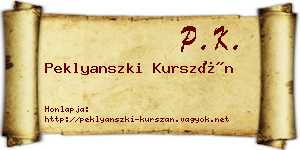 Peklyanszki Kurszán névjegykártya